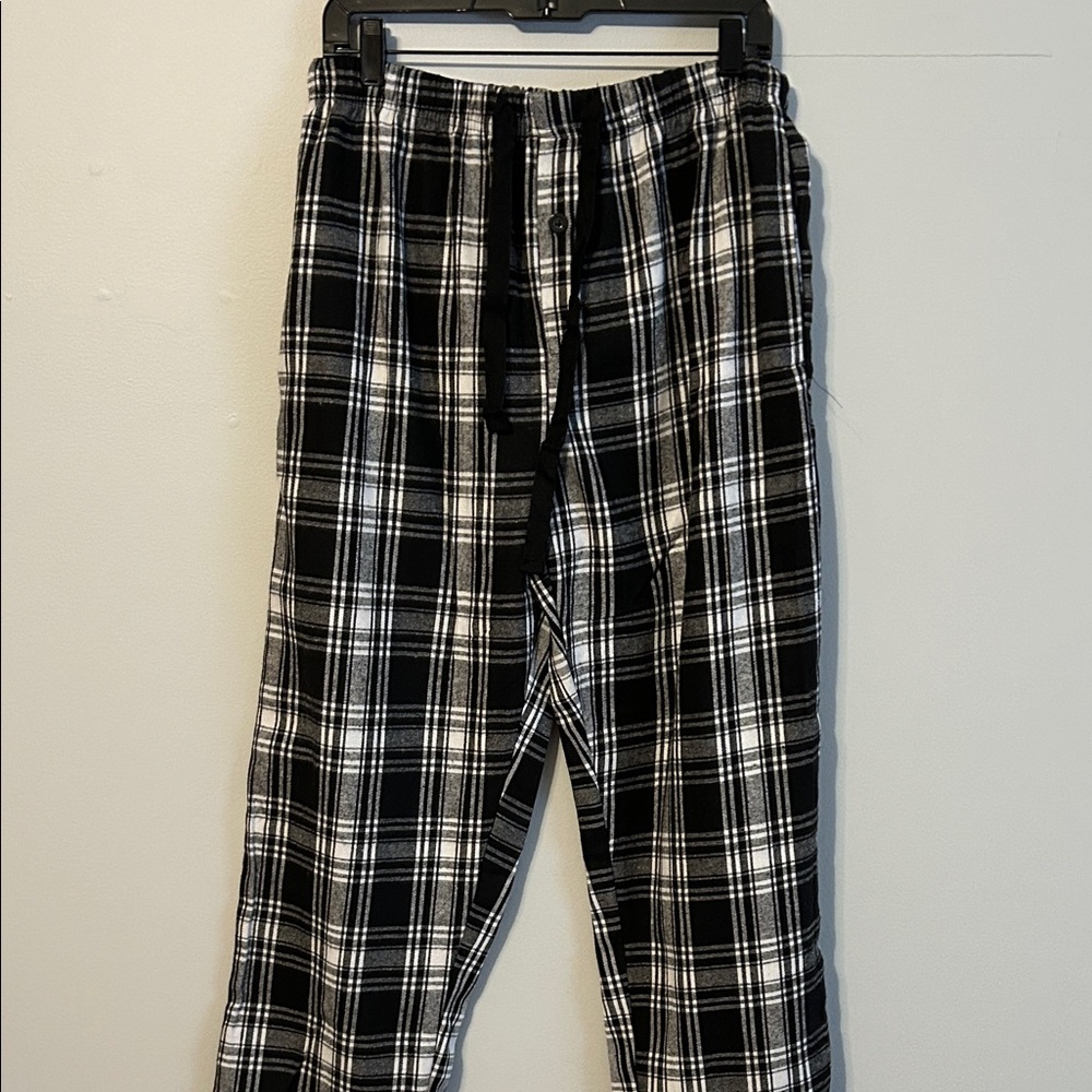 Followme: Plaid  non gender Pajama Pants - Black and White. Flannel. NWT.